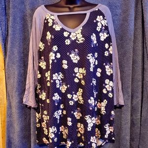 PLUS SIZE 3/4 SLEEVE TOP